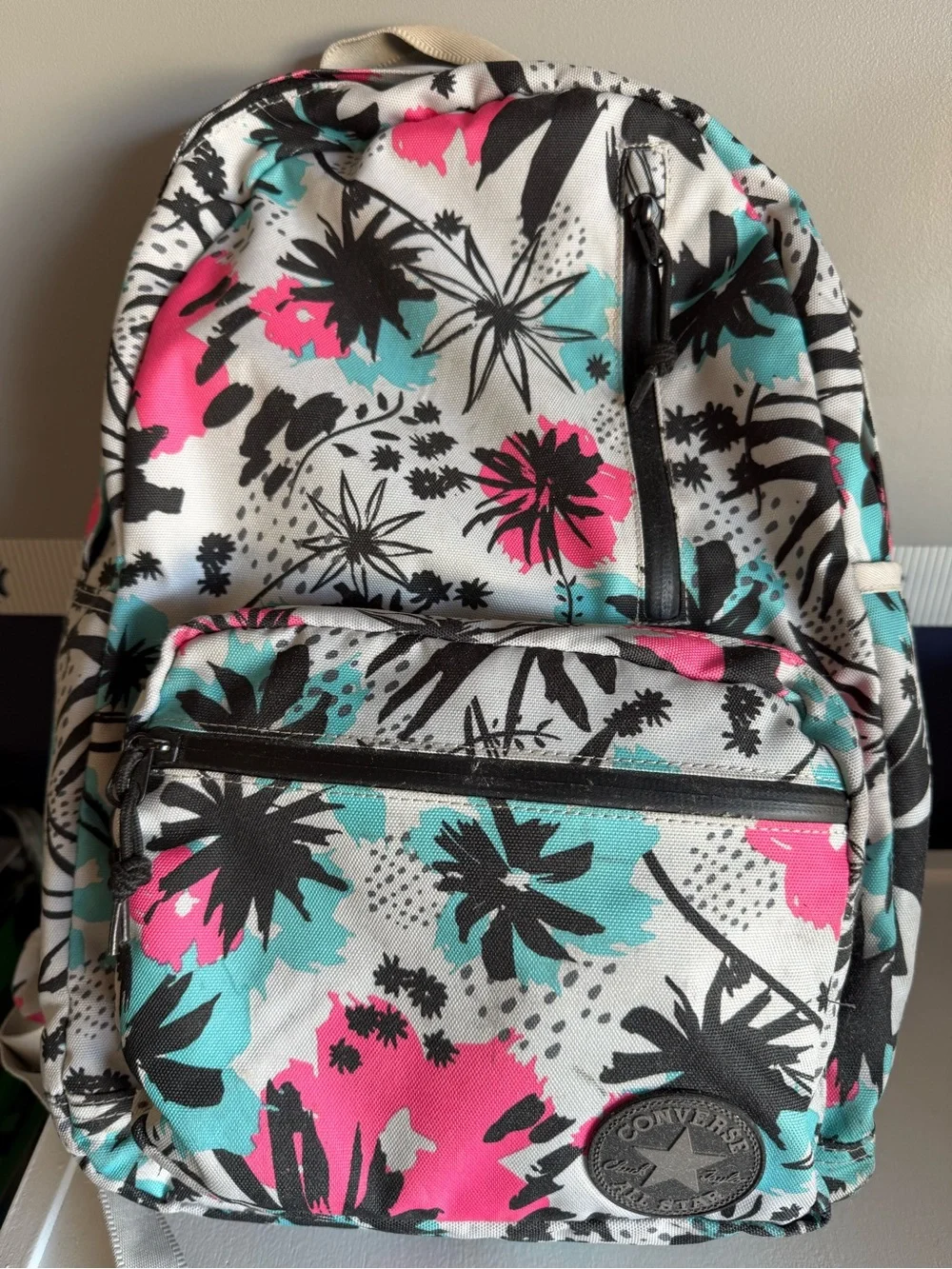 Converse Floral Backpack in Pink, Teal & Black